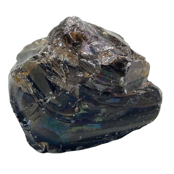 Amber Rootbeer Art Glass Cullet Layered Slag Glass #5L140 - Picture 1 of 7